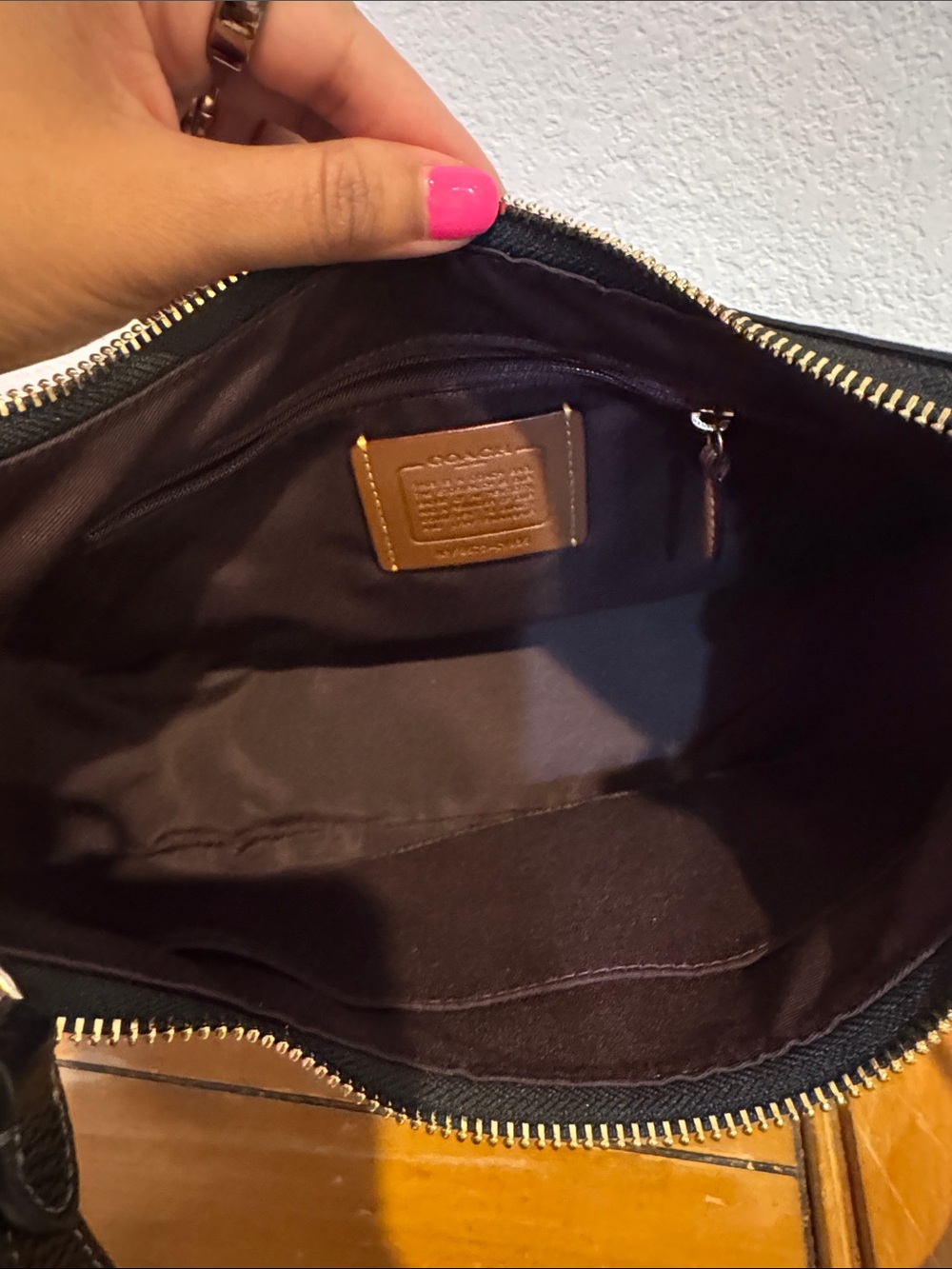 Coach Black Pebbled Leather Teri Hobo with Gold Hardware - Picture 5 of 5